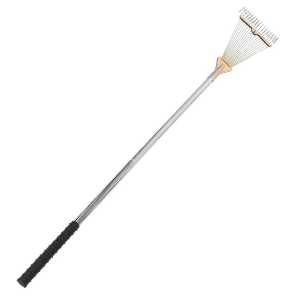 PTOOTP Stainless Steel Hand Rake with 18 Tines for Garden Lawn Yard Cleanup and Leaf Collection