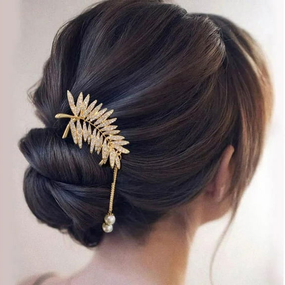 PTOOTP Hair Accessories Chignon French Hair Pin Metal Golden 1Set
