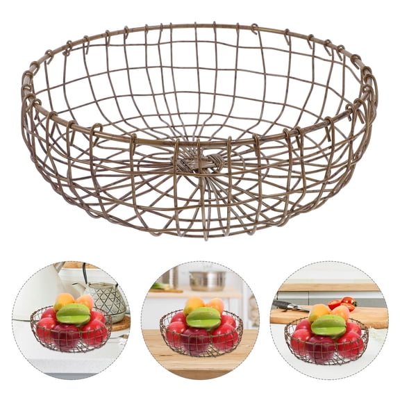 PTOOTP Modern Wire Fruit Basket - Stylish Metal Fruit Bowl for Kitchen Countertop, Dining Table, and Home Decor Display
