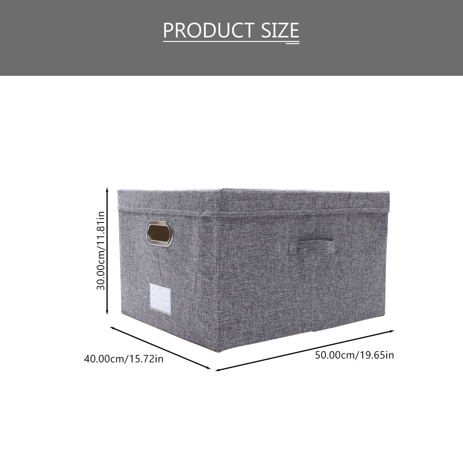 PTOOTP Rectangular Simple Style Grey Fabric Storage Bin for Sundries ...