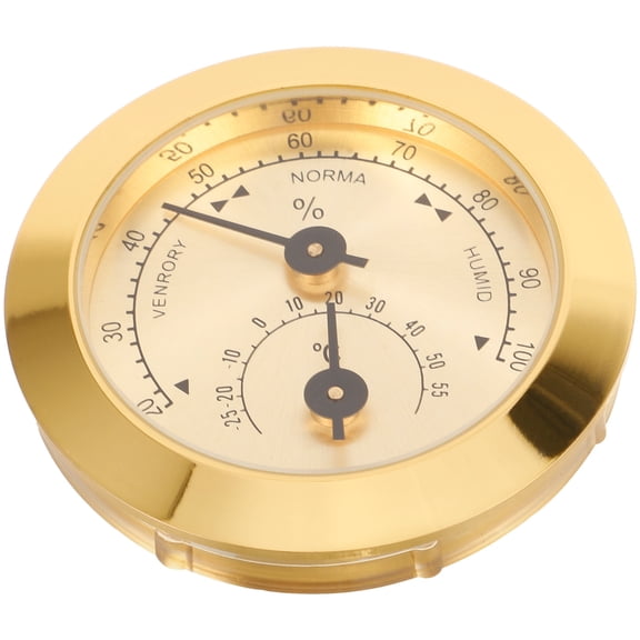 PTOOTP Violin Case Humidity Gauge Stylish Golden Hygrometer ABS Zinc Alloy Musical Accessory