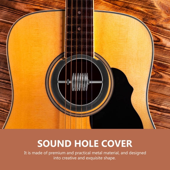 PTOOTP Black Metal Acoustic Guitar Soundhole Cover - Sound Hole Screen Accessory for Guitar