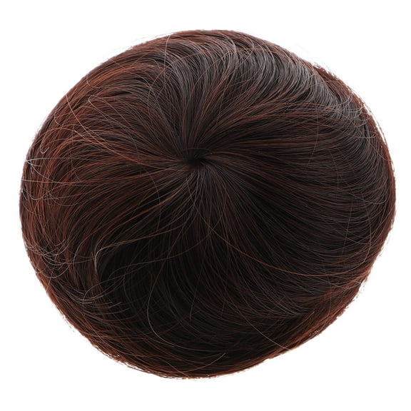 PTOOTP Dark Brown Hair Bun Wig with High Temperature Wire Clip- Women Daily Use 1 Piece and Easy to Wear
