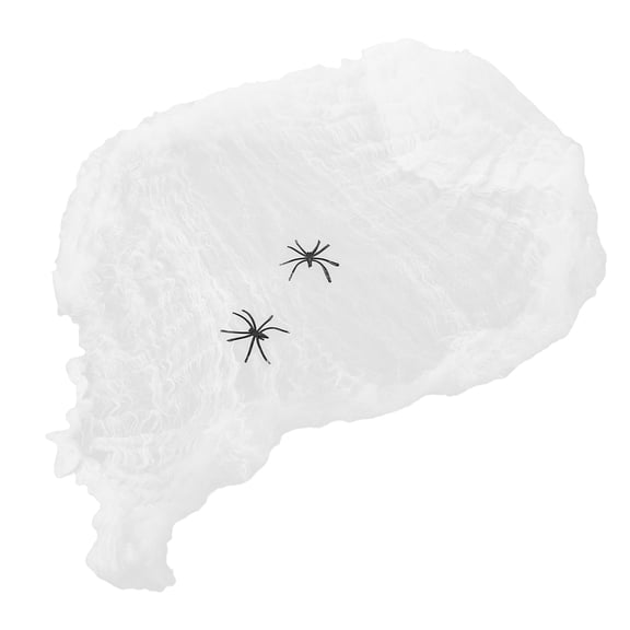 PTOOTP Halloween Luminous Spider Web Cotton with Spiders Set Haunted House Yard Scene Decorations