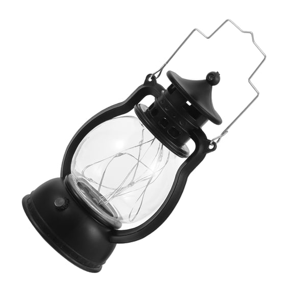 PTOOTP Hanging Camping Lamp Led Vintage Kerosene Lamp Black Abs 1Set