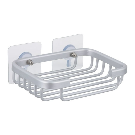 PTOOTP Aluminum Self-Draining Wall-Mount Soap Dish Set - Rectangular Design for Bathroom Organization