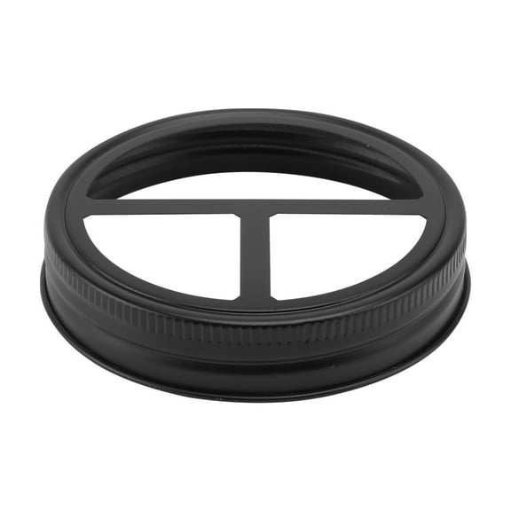 PTOOTP Bathroom Toothbrush Jar Lid Black Reusable Stainless Steel 1Pc