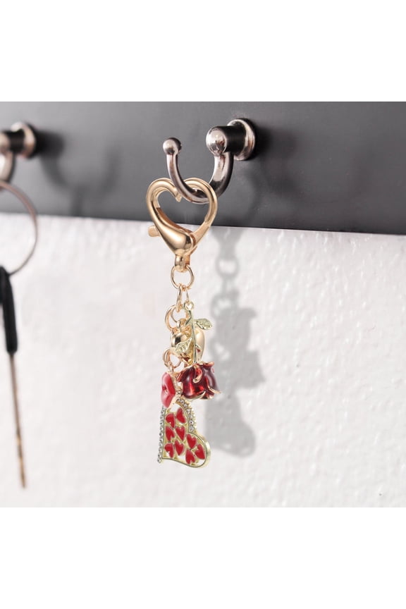 Elegant Red Purse Chain Charm Keychain Accessory for Handbags and Keys, 1 Piece