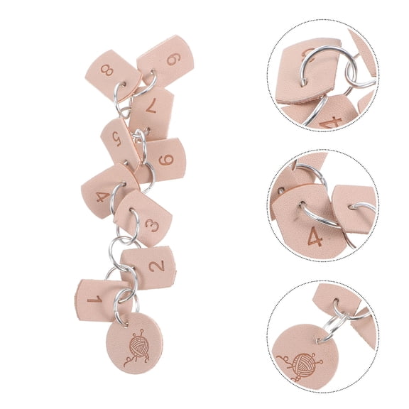 PTOOTP Knitting Row Counter with PU and Iron Durable Stitch Marker for Easy Tracking