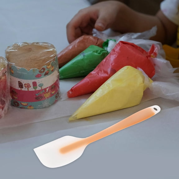 PTOOTP Orange Silicone Jar Scraper - Versatile Kitchen Tool for Baking, Cooking, Mixing, Cleaning and Food Preparation