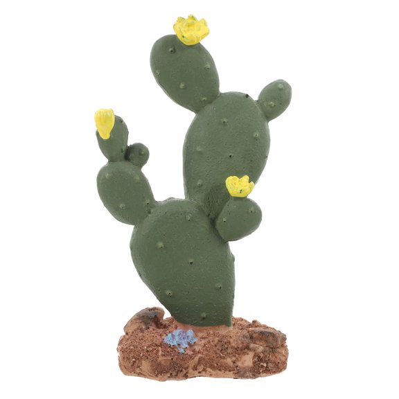 PTOOTP Leopard Tank Accessories Cactus Decoration Multi Resin Reptile Habitat Ornament 1 Piece