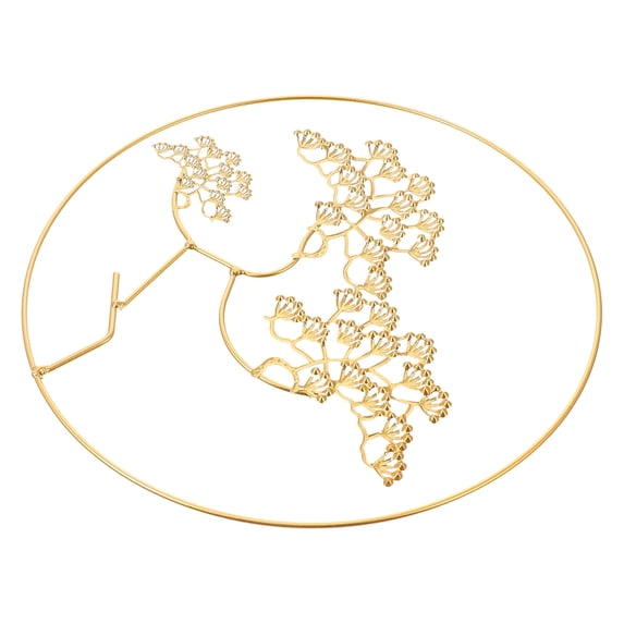 PTOOTP Golden Metal Tree Wall Sculpture Indoor Outdoor Decor Modern Art Hanging Ornament