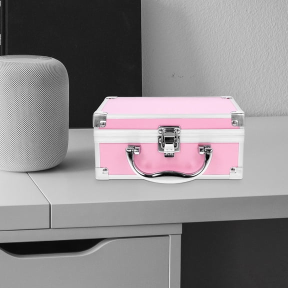 PTOOTP Makeup Bag Travel Case Aluminum Alloy Practical Design Pink 1Pcs