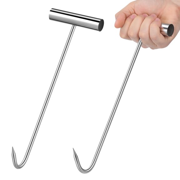 PTOOTP Manhole Cover Lifting Hook 2 Pcs Stainless Steel T Shaped Heavy Duty