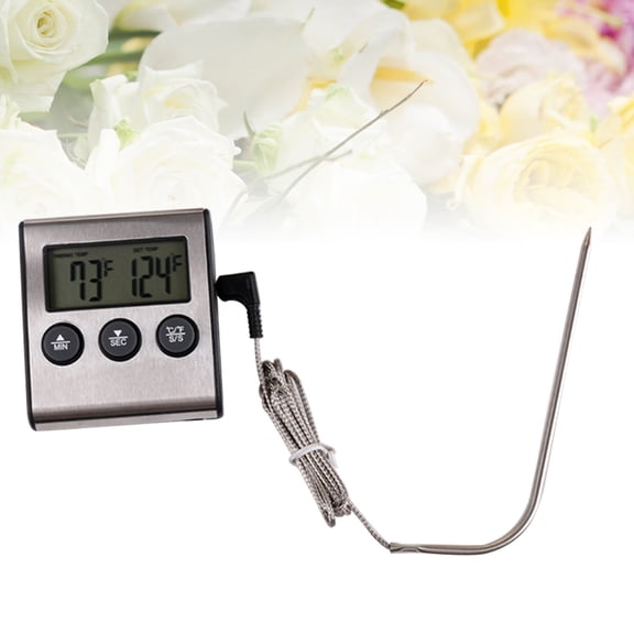 PTOOTP Alloy Digital Kitchen Thermometer with Temperature and Humidity Display for Grilling