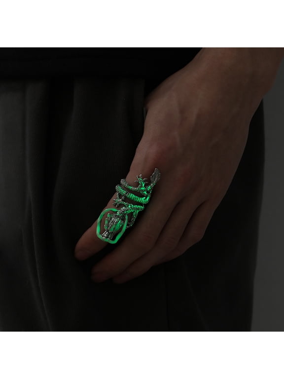 Punk Dragon Ring for Men Alloy Material Luminous