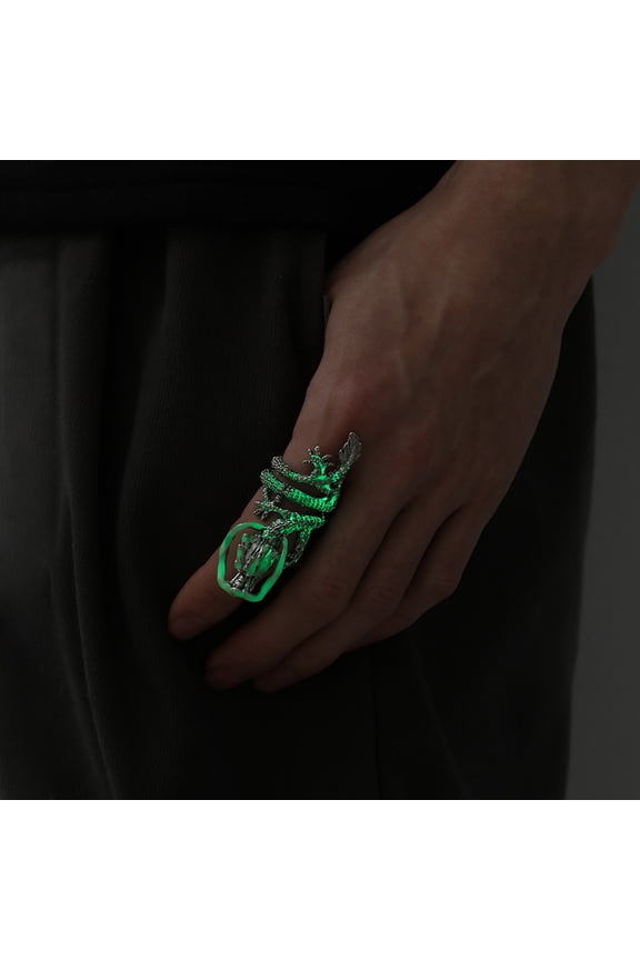Punk Dragon Ring for Men Alloy Material Luminous