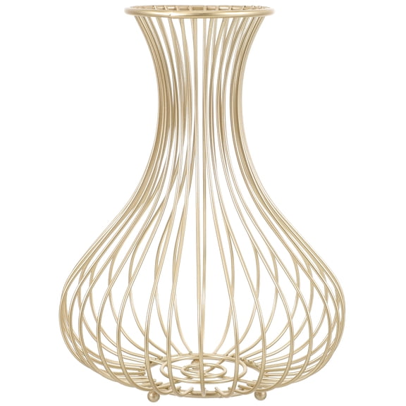 PTOOTP Golden Wine Plug Display Basket with Modern Lines for Table and Bar Decoration