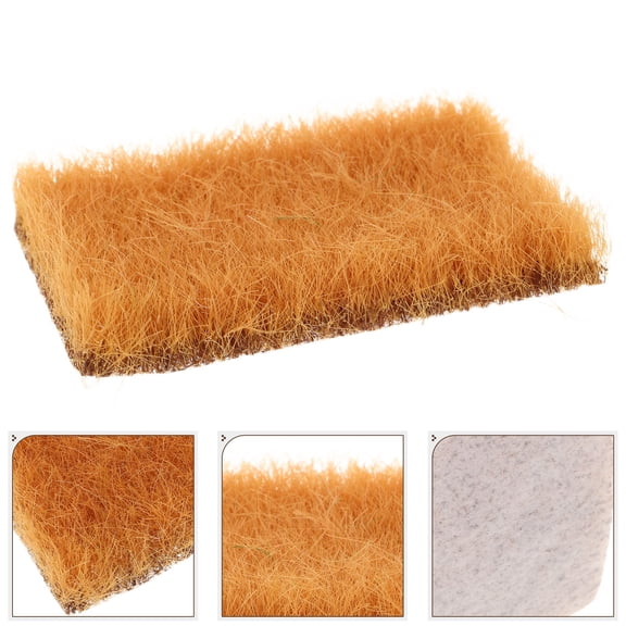 PTOOTP Khaki Nylon Static Grass Turf for Model Trains, Railroad Scenery, Diorama, and Landscape Projects