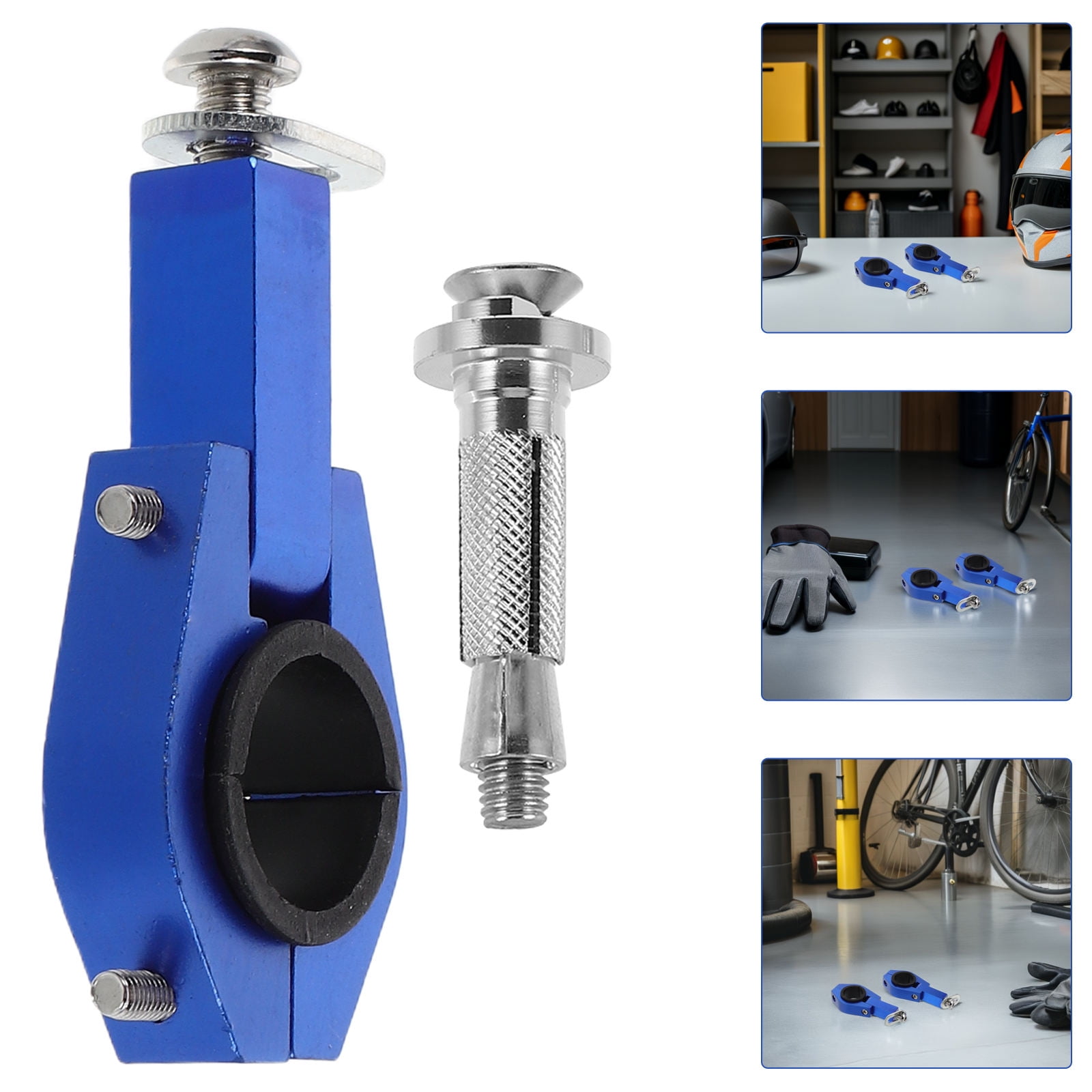 PTOOTP Motorcycle Accessory Bracket Metal Handguard Mount Blue For Atv Scooter 2Pack