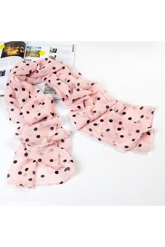 Lightweight Multi-Color Polka Dot Chiffon Scarf, Breathable Sunscreen Shawl Wrap for Women