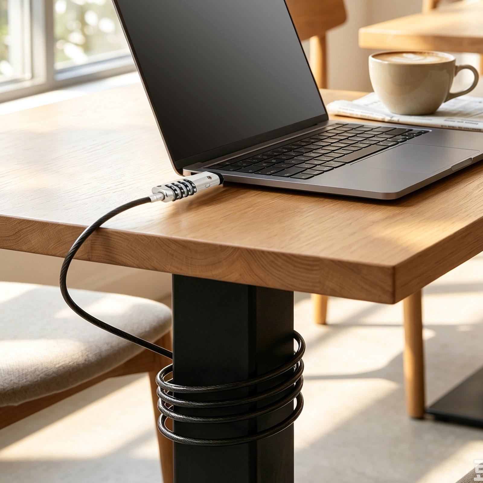 PTOOTP Notebook Computer Security Lock with Adjustable USB Cable and ...
