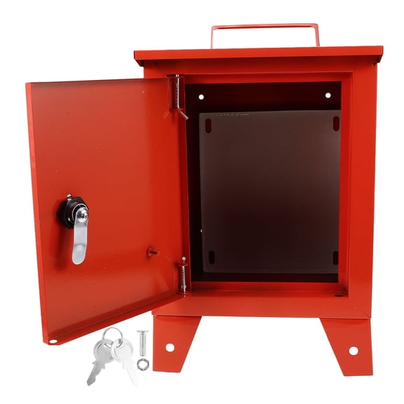 PTOOTP Heavy-Duty Red Outdoor Distribution Box, Weather-Resistant Electrical Enclosure for Safe Outdoor Installation