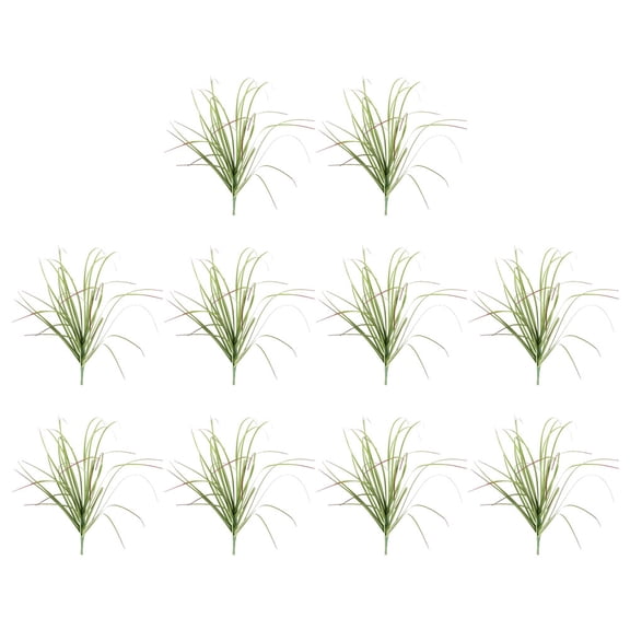 PTOOTP Outdoor Greenery 10Pcs Artificial Grass Plants for Flower Pots Green Plastic