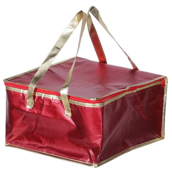PTOOTP Red Non-Woven Insulated Bag for Picnic and Travel Food Storage