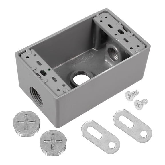 PTOOTP Cast Aluminum Electrical Box Dark Grey Weather Resistant Outdoor Socket Box