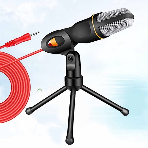 PTOOTP Microphone and Stand Black Adjustable Angle for Live Streaming and Video Chat