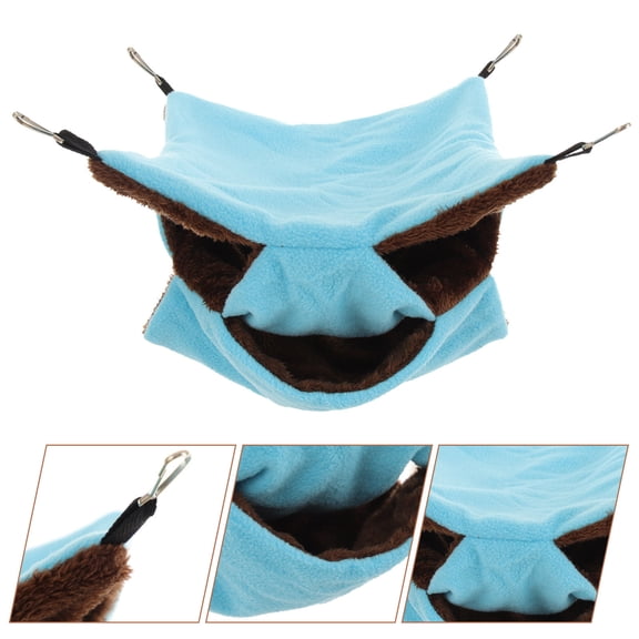 PTOOTP Hanging Guinea Pig Bed Sky-Blue Plush Three-Layer for Safe and Fun Use