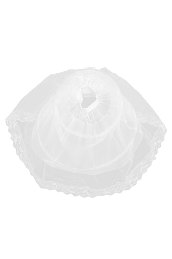 Petticoat Skirt Accessory for Girls 1Pack White Lace Mesh Lining Wedding