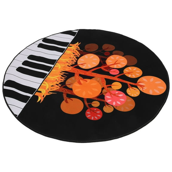 PTOOTP Piano Floor Pads Black Flannel Nonslip Mat for Noise Reduction and Floor