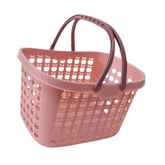 PTOOTP Pink Plastic Shopping Basket for Fruit and Sweets Home Storage