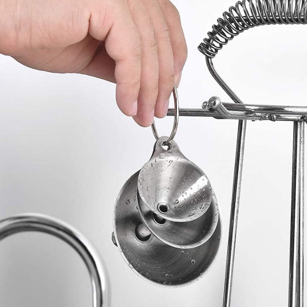 PTOOTP Plated Silver Stainless Steel Kitchen Funnel for Oil Wine Soy ...