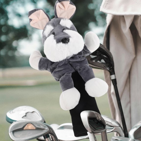 PTOOTP Plush Golf Club Head Cover Schnauzer Design Soft Padded Driver Cover for Golf