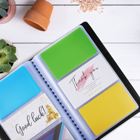 PTOOTP Black Business Card Holder Book with Large Capacity and Indexed Storage for Convenient and Organized Card Management