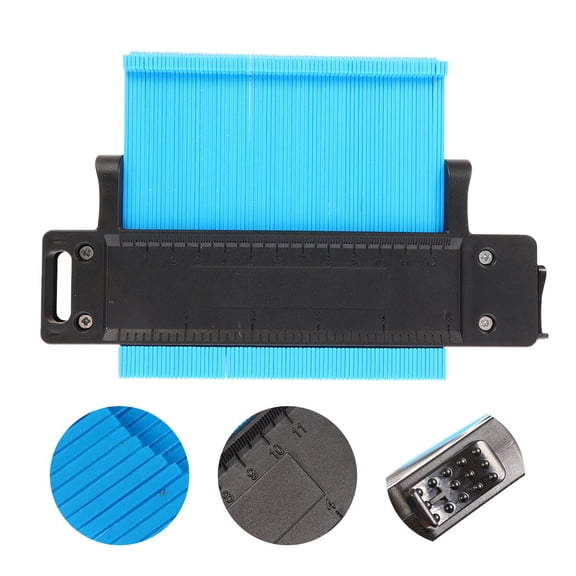 PTOOTP Profile Gauge Measure Ruler Wood Marking Tool Blue ABS Plastic Durable
