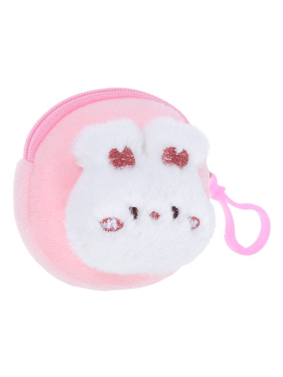 Cute Plush Rabbit Coin Purse Tiny Wallet Portable Multiuse Outdoor Bag