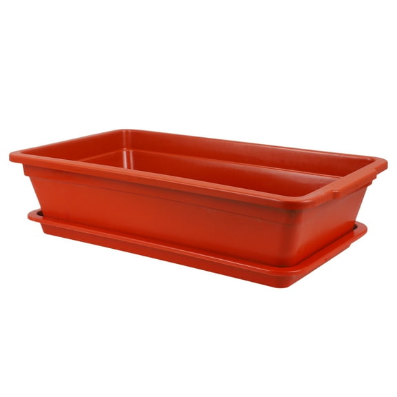 PTOOTP Large Red Plastic Rectangle Planter 44x25.3x11.3in Garden Flower Pot Container for Balcony and Outdoor Use