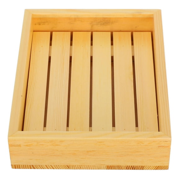 PTOOTP Rectangular Tray Simple Wood Food Serving for Home Users and Restaurant Owners 1Pcs