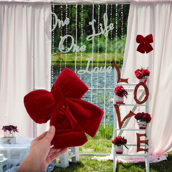 PTOOTP Large Red Christmas Bow for Decorations Versatile Cloth Bow for Home Weddings Parties 18 inches