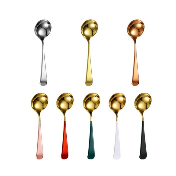 PTOOTP Red Stainless Steel Serving Spoon with Round Head for Dining and Catering