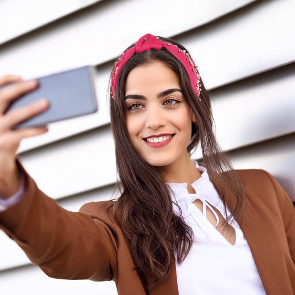 PTOOTP Thick Rosy Headband with Knotted Design and Baseball Decoration for Everyday Wear