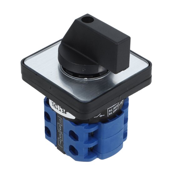 PTOOTP Blue Rotary Cam Selector Switch Copper ABS for Industrial Motor Control