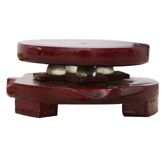 PTOOTP Light Brown Wooden Stand Rotating Base Home Use Sturdy Display