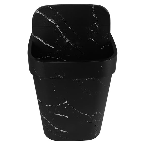 PTOOTP Round Black Waste Paper Basket for Office Use with Spacious Capacity 1Pack