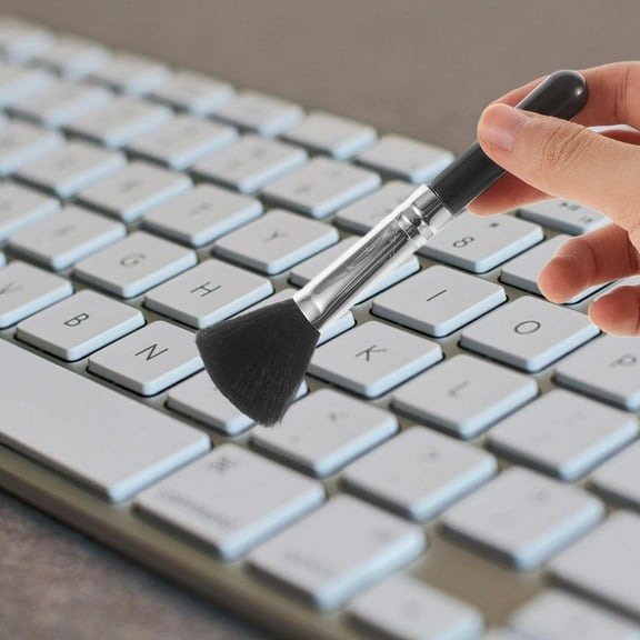 PTOOTP Durable Computer Keyboard Cleaning Brush Easy to Use Black Fiber ABS Alloy