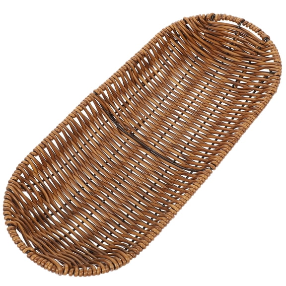 PTOOTP Handmade Rustic Rattan Bread Basket for Kitchen Storage and Food Display, and Lightweight